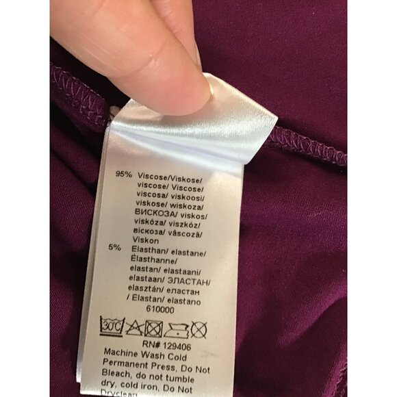 Venus Womens Long Sleeve Ruched Purple Top Size M - Picture 7 of 7